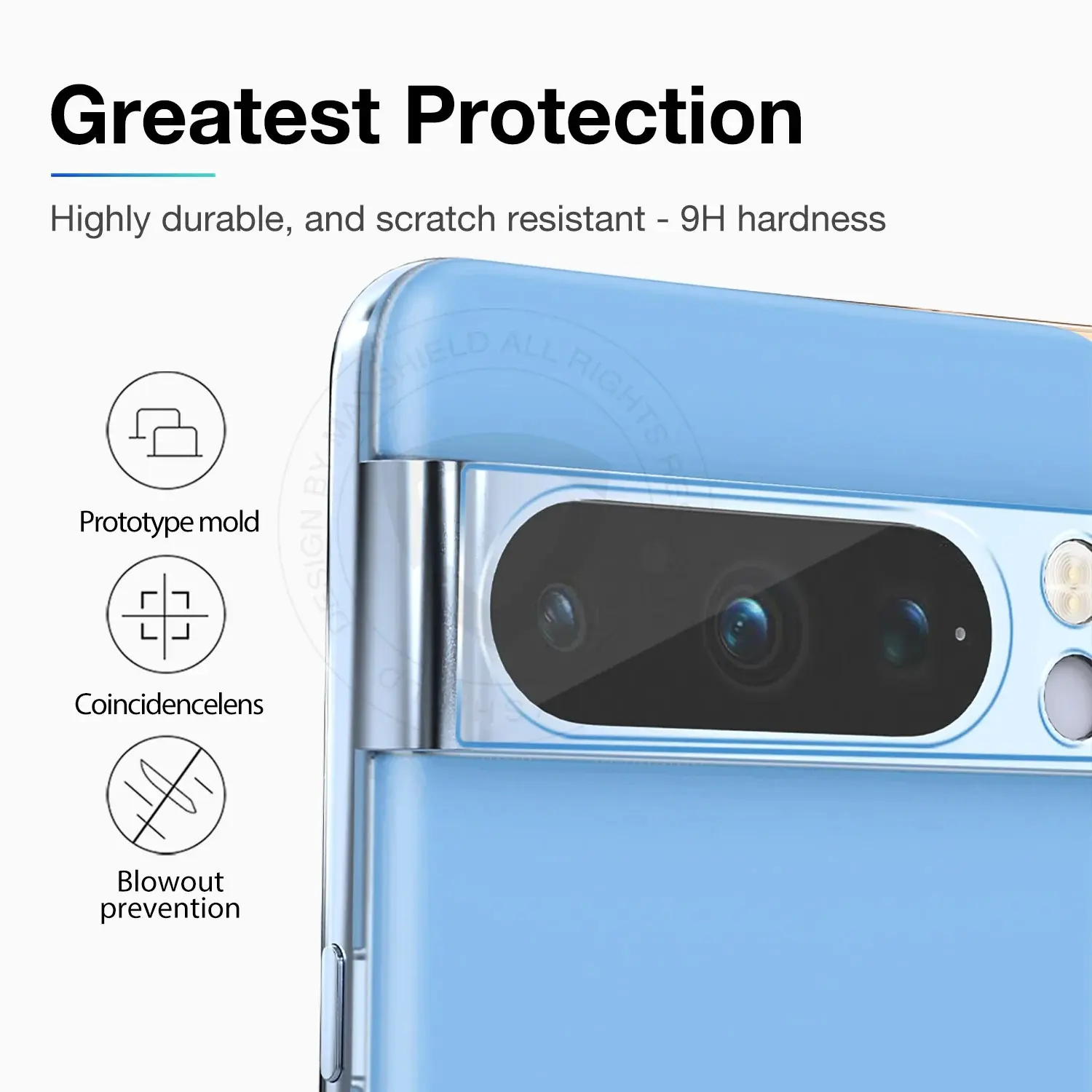 Picture of Google Pixel 8 Pro 5G  Back Camera Lens Screen Protector Rear Camera Lens Screen Protector,Upgraded HD,Clear Scratch Resistant(Nano Poly)