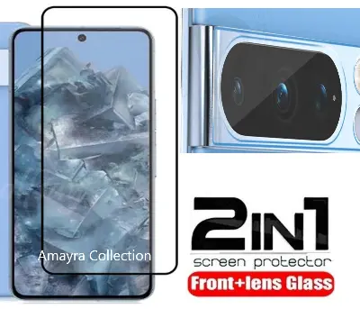 Picture of 2in1 Protector Combo Pack for Google Pixel 8 Pro 5G (5d Full Screen Protector Glass+ Camera Lens Protector)