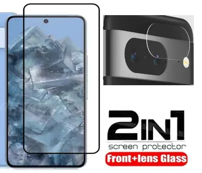 Picture of 2in1 Protector Combo Pack for Google Pixel 8a 5G (Premium Full Screen Protector Glass + Camera Lens Protector)