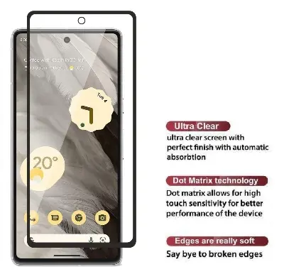 Picture of Google Pixel 8 Pro 5G Premium Full Coverage Glass Protector Tempered Glass Screen Protector 9H Hardness Full Coverage