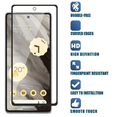 Picture of 3in1 Protector Combo Pack for Google Pixel 8 Pro 5G (5d Full Screen Protector Glass+Back Hydrogel Protector Poly+9h Camera Lens Protector)