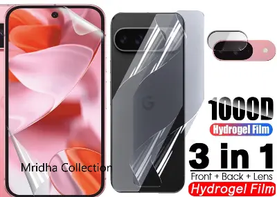 Picture of 3in1 Protector Combo Pack for Google Pixel 9 5G (Front Hydrogel Screen Protector Poly+Back Hydrogel Poly Protector+Camera Lens Protector)