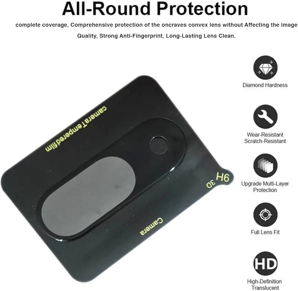 Picture of Google Pixel 9a 5G Back 9H Full Camera Lens Protector Rear 9H 3Da Camera Lens Protector,Upgraded HD,Clear Scratch Resistant [With Photo Friendly Flash Cut]