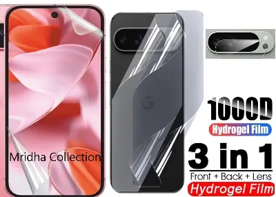 Picture of 3in1 Protector Combo Pack for Google Pixel 9 Pro 5G (Front Hydrogel Screen Protector Poly+Back Hydrogel Poly Protector+Camera Lens Protector)