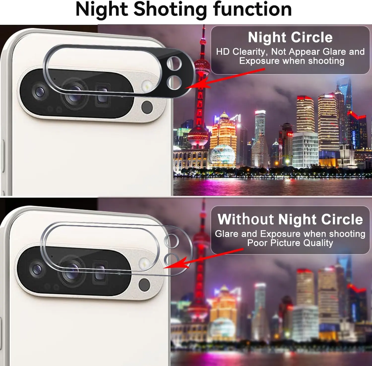 Picture of Google Pixel 9 Pro XL 5G Back 9H Full Camera Lens Protector Rear 9H 3Da Camera Lens Protector,Upgraded HD,Clear Scratch Resistant [With Photo Friendly Flash Cut]