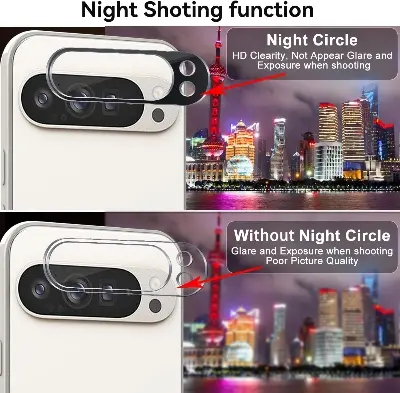 Picture of Google Pixel 9 Pro XL 5G Back 9H Full Camera Lens Protector Rear 9H 3Da Camera Lens Protector,Upgraded HD,Clear Scratch Resistant [With Photo Friendly Flash Cut]