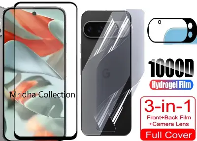 Picture of 3in1 Protector Combo Pack for Google Pixel 9 Pro XL 5G (Premium Full Screen Protector Glass+Back Hydrogel Protector Poly+9h Camera Lens Protector)