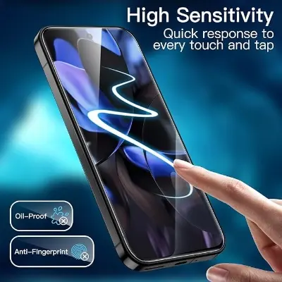 Picture of Google Pixel 9 Pro 5G Premium Full Coverage Glass Protector Tempered Glass Screen Protector 9H Hardness Full Coverage