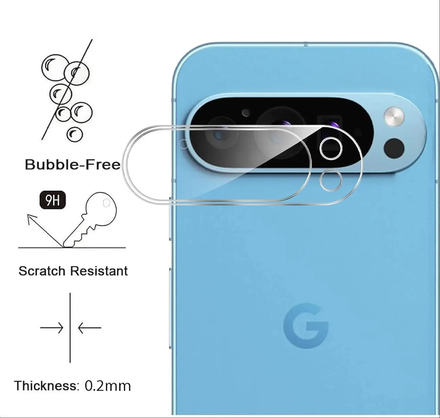 Picture of 2in1 Protector Combo Pack for Google Pixel 9 Pro 5G (Premium Full Screen Protector Glass + Camera Lens Protector)