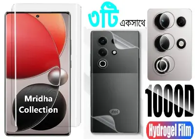 Picture of 3in1 Protector Combo Pack for itel S25 Ultra (A+ GRADE) UV Glass Screen Protector + Back Protector Film + Camera Glass Protector)