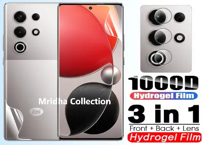Picture of 3in1 Protector Combo Pack for itel S25 Ultra (Front Hydrogel Screen Protector Poly + Back Hydrogel Poly Protector + Camera Lens Protector)