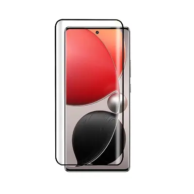 Picture of itel S25 Ultra Full Glue 9D Curved Tempered Glass Screen Protector Edge to Edge Fit Protection Tempered Glass (Black)