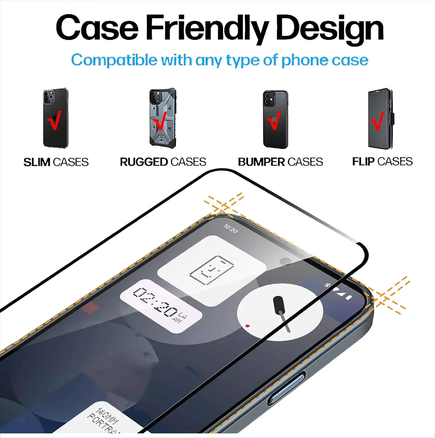 Picture of Nothing Phone 3 Premium Full Coverage Glass Protector Tempered Glass Screen Protector 9H Hardness Full Coverage