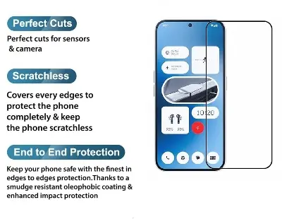 Picture of Nothing Phone 3 Premium Full Coverage Glass Protector Tempered Glass Screen Protector 9H Hardness Full Coverage