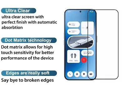 Picture of Nothing Phone 3a Pro (5D 9D 11D 13D 21D) Screen Protector Tempered Glass Film 9H Hardness Full Coverage No Bubbles and Fingerprint Scratch-Resistant