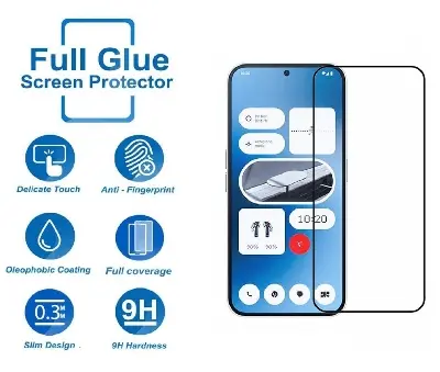 Picture of Nothing Phone 3a Pro Premium Full Coverage Glass Protector Tempered Glass Screen Protector 9H Hardness Full Coverage