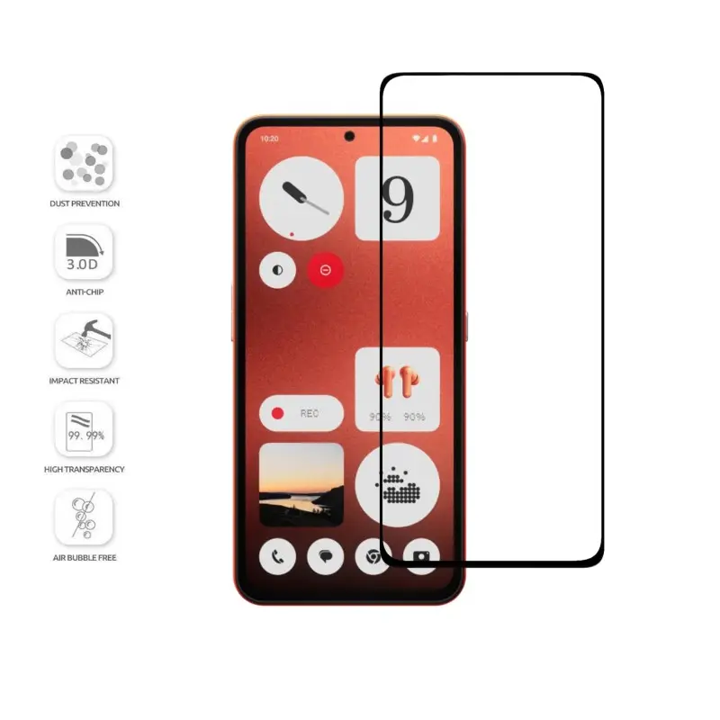 Picture of 2in1 Protector Combo Pack for Nothing CMF Phone 2 Pro (5d Full Screen Protector Glass + Camera Lens Protector)