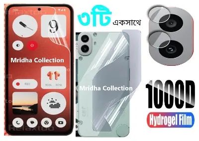 Picture of 3in1 Protector Combo Pack for Nothing CMF Phone 1 (Front Hydrogel Screen Protector Poly+Back Hydrogel Poly Protector+Camera Lens Protector)