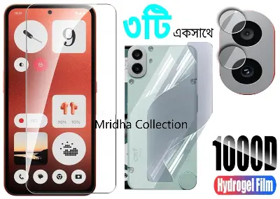 Picture of 3in1 Protector Combo Pack for Nothing CMF Phone 1 (Clear Screen Protector Glass + Back Hydrogel Protector Poly + Camera Lens Protector)