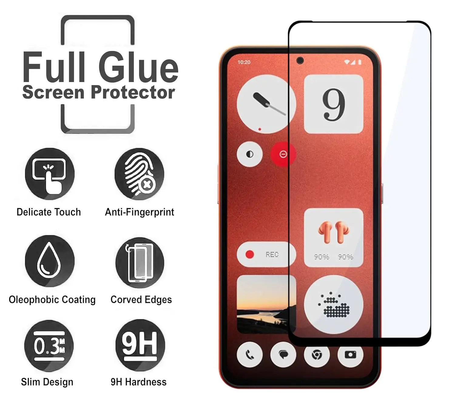 Picture of Nothing CMF Phone 2 Pro1 Premium Full Coverage Glass Protector Tempered Glass Screen Protector 9H Hardness Full Coverage