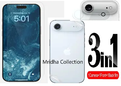 Picture of 3in1 Protector Combo Pack for Apple iPhone Air (Clear Screen Protector Glass + Back Hydrogel Protector Poly + 3D Camera Lens Protector)