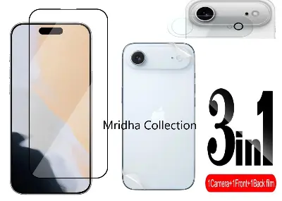 Picture of 3in1 Protector Combo Pack for Apple iPhone Air (Premium Full Screen Protector Glass + Back Hydrogel Protector Poly + 3D Camera Lens Protector)