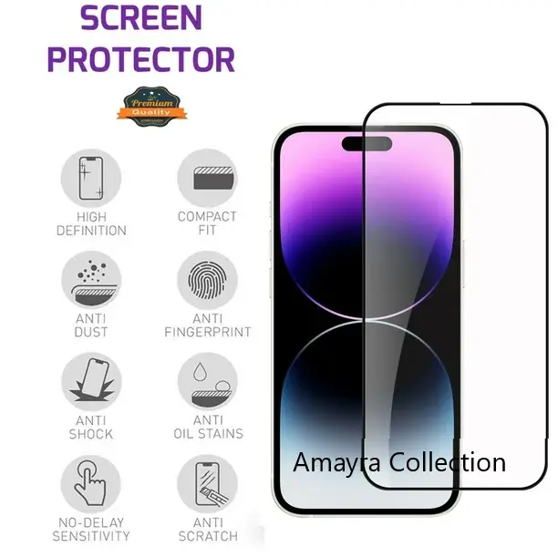 Picture of Apple iPhone 17 Pro Premium Full Coverage Glass Protector Tempered Glass Screen Protector 9H Hardness