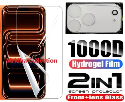Picture of 2in1 Protector Combo Pack for Apple iPhone 17 Pro (Front Hydrogel Screen Protector Poly + 3D Camera Lens Protector Glass)