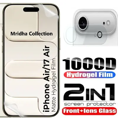 Picture of 2in1 Protector Combo Pack for Apple iPhone Air (Front Hydrogel Screen Protector Poly + 3D Camera Lens Protector Glass)