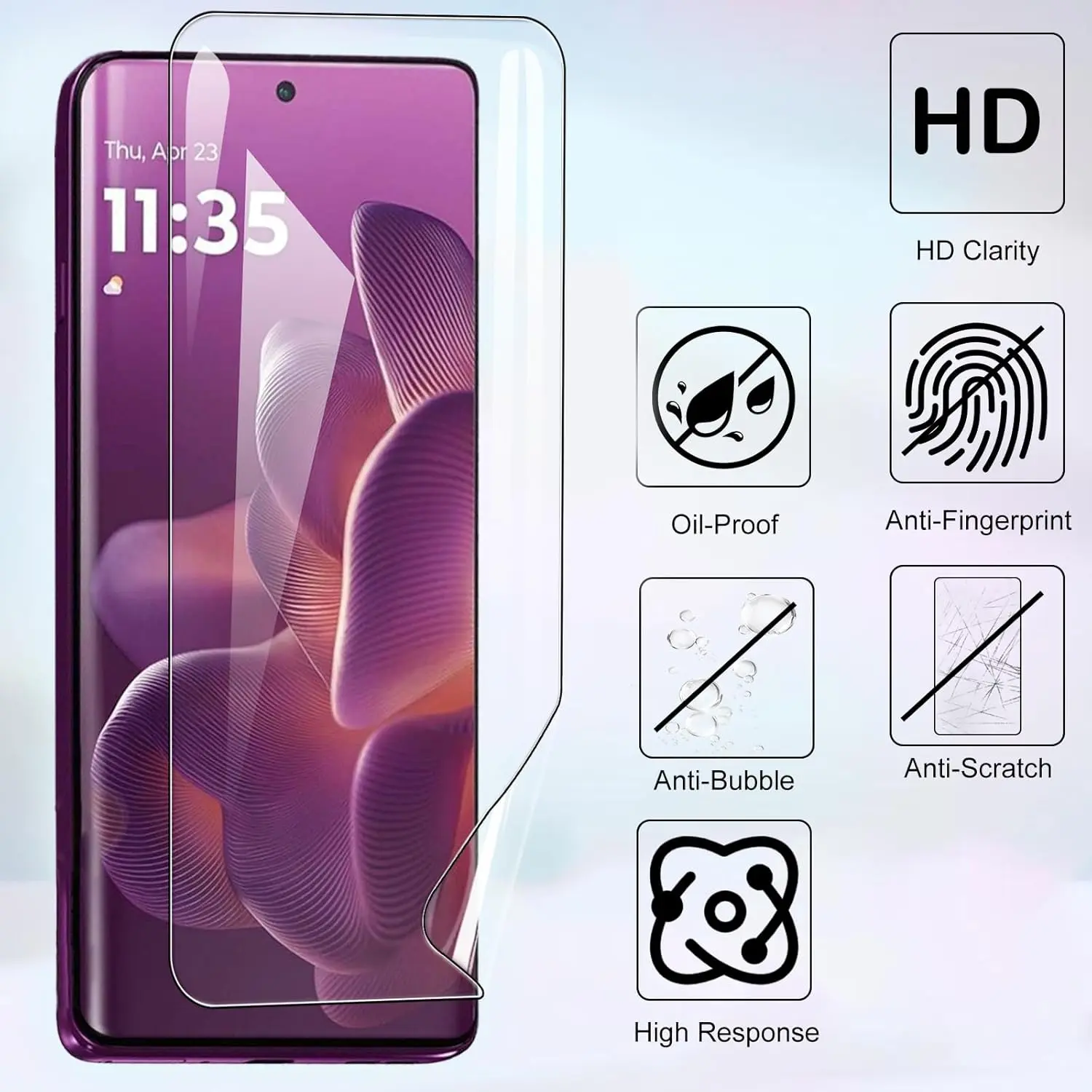 Picture of 2in1 Protector Combo Pack for Motorola Edge 60s 5G (Front Hydrogel Screen Protector Poly + Camera Lens Protector)