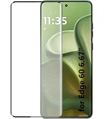 Picture of Motorola Edge 60 5G Full Glue 9D Curved Tempered Glass Screen Protector Edge to Edge Fit Protection Tempered Glass (Black)