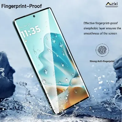 Picture of Motorola Edge 60 Fusion 5g Full Glue 9D Curved Tempered Glass Screen Protector Edge to Edge Fit Protection Tempered Glass (Black)