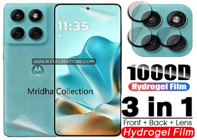 Picture of 3in1 Protector Combo Pack for Motorola Edge 60 Fusion 5g (Front Hydrogel Screen Protector Poly + Back Hydrogel Poly Protector + Camera Lens Protector)