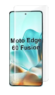 Picture of Motorola Edge 60 Fusion 5g (A+ GRADE) Premium UV Tempered Glass Screen Protector Curved with Liquid Glue and UV Light -Transparent Clear