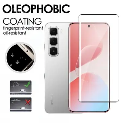 Picture of Infinix Hot 60 Pro+ / Infinix Hot 60 Pro Plus Full Glue 9D Curved Tempered Glass Screen Protector Edge to Edge Fit Protection Tempered Glass (Black)