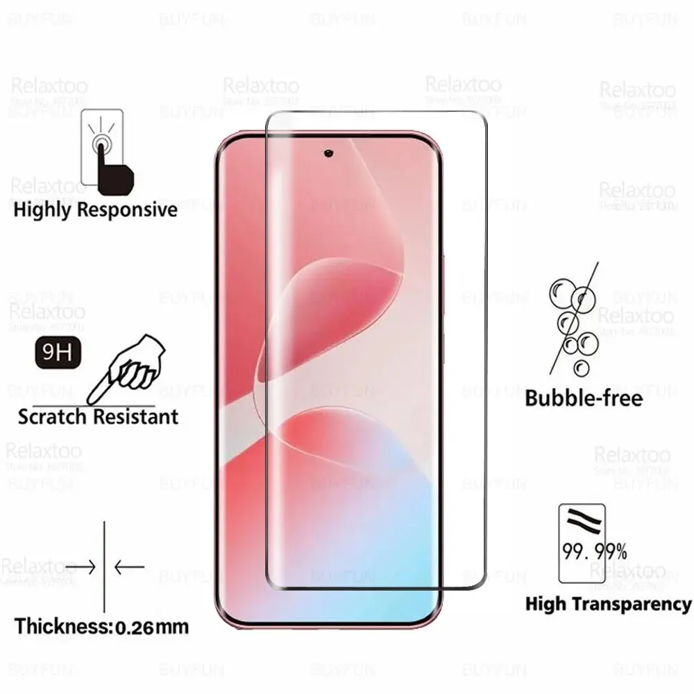 Picture of Infinix Hot 60 Pro+ / Infinix Hot 60 Pro Plus Full Glue 9D Curved Tempered Glass Screen Protector Edge to Edge Fit Protection Tempered Glass (Black)