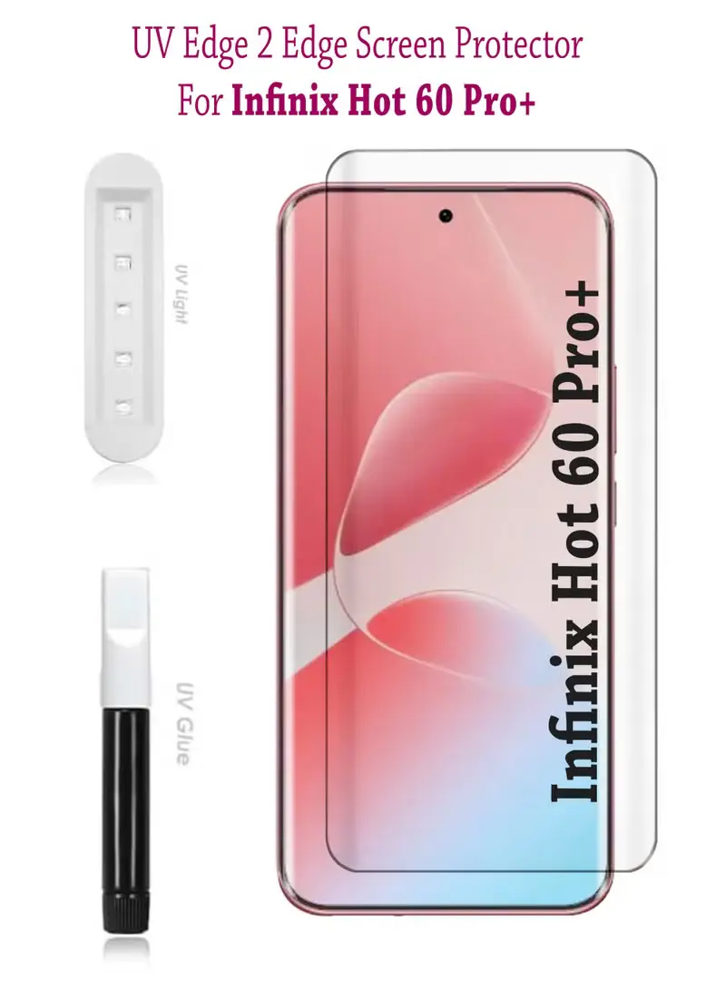Picture of 3in1 Protector Combo Pack for Infinix Hot 60 Pro+ / Infinix Hot 60 Pro Plus (A+ GRADE) UV Glass Screen Protector + Back Protector Film + Camera Glass Protector)