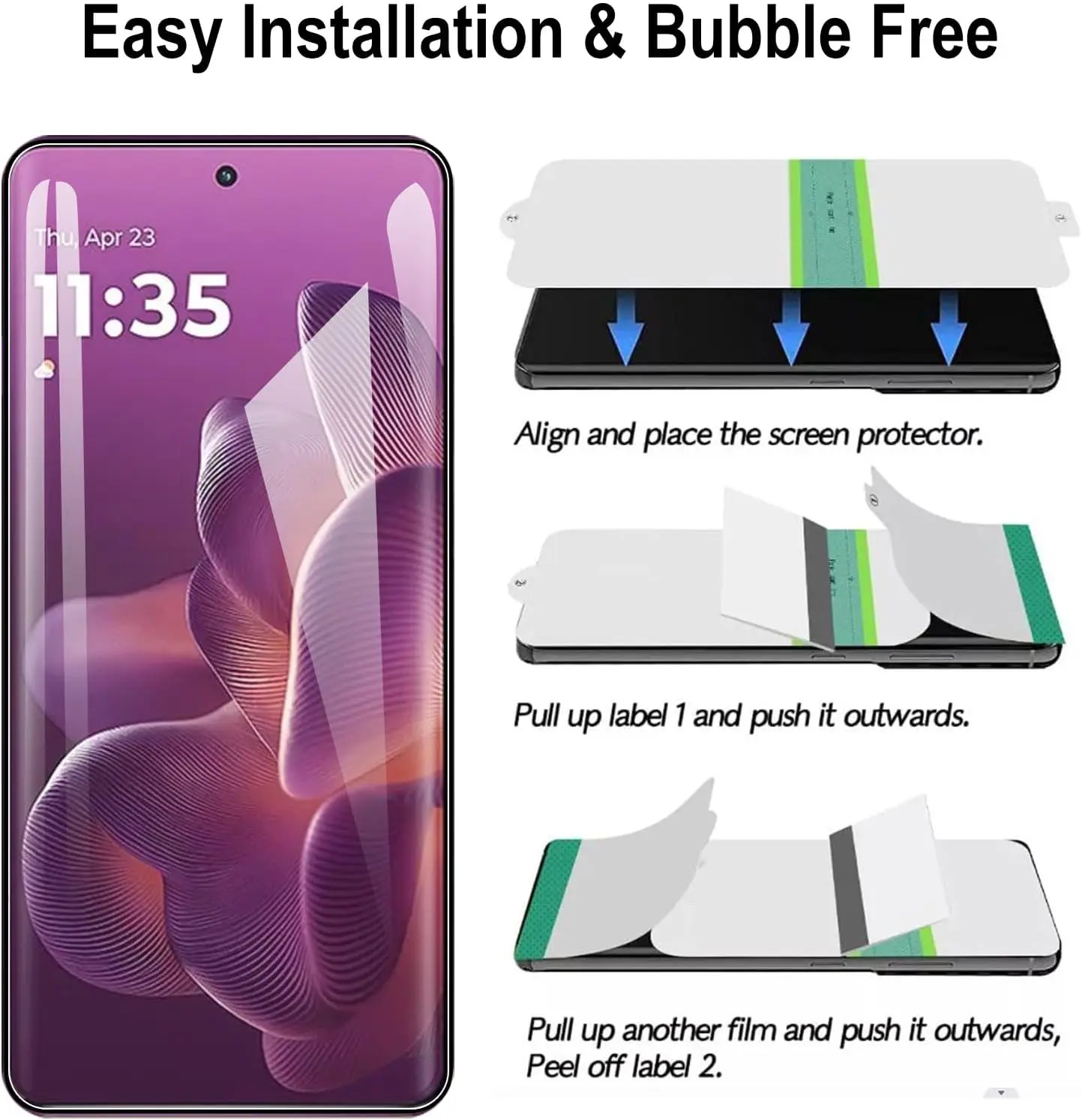 Picture of Infinix Hot 60 Pro+ / Infinix Hot 60 Pro Plus (4 Layers) TPU Hydrogel Machine Cutting Screen Protector Film Anti-Shatter / High Definition (Front Poly)