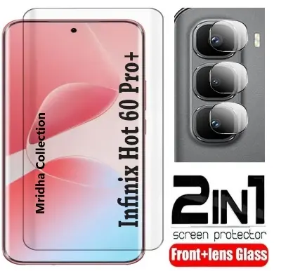 Picture of 2in1 Protector Combo Pack for Infinix Hot 60 Pro+ / Infinix Hot 60 Pro Plus (A+ GRADE) UV Glass Screen Protector + Camera Protector Lens