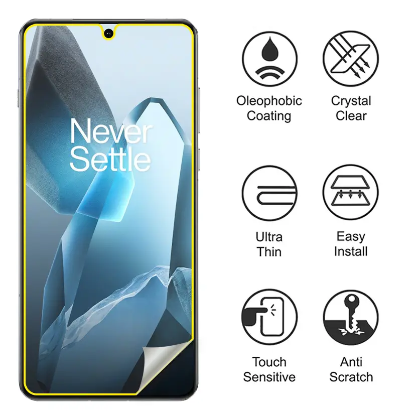Picture of OnePlus 13 5G / 1+ 13 5G TPU Protective Film Hydrogel Front Poly Protector Screen Protector Anti-Shatter / High Definition (Front Poly)