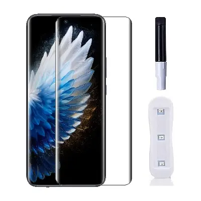 Picture of Tecno Spark 40 Pro+ / Tecno Spark 40 Pro Plus (A+ GRADE) Premium UV Tempered Glass Screen Protector Curved with Liquid Glue and UV Light -Transparent Clear