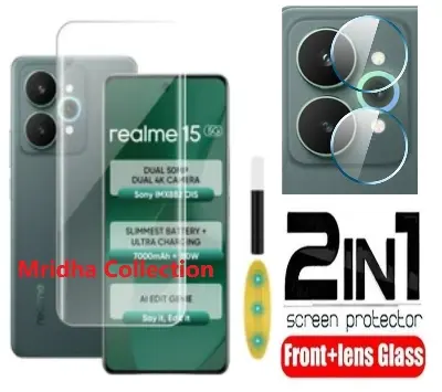 Picture of 2in1 Protector Combo Pack for Realme 15 Pro 5G (A+ GRADE) UV Glass Screen Protector + Camera Protector Lens
