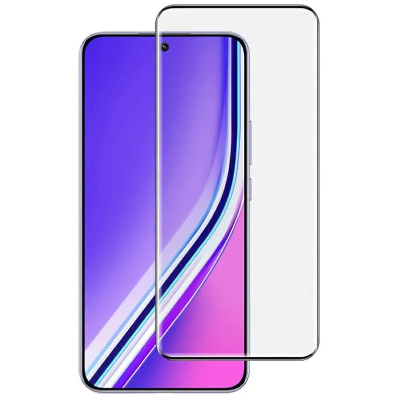 Picture of Realme P3 Pro 5G Full Glue 9D Curved Tempered Glass Screen Protector Edge to Edge Fit Protection Tempered Glass (Black)