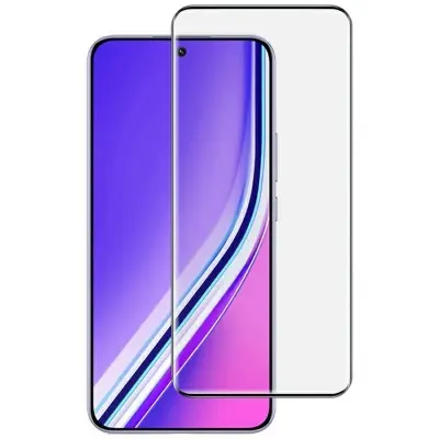 Picture of Realme P3 Pro 5G Full Glue 9D Curved Tempered Glass Screen Protector Edge to Edge Fit Protection Tempered Glass (Black)