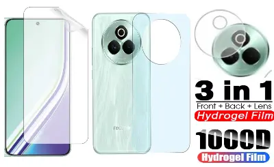 Picture of 3in1 Protector Combo Pack for Realme P3 Pro 5G (Front Hydrogel Screen Protector Poly+Back Hydrogel Poly Protector+Camera Lens Protector)