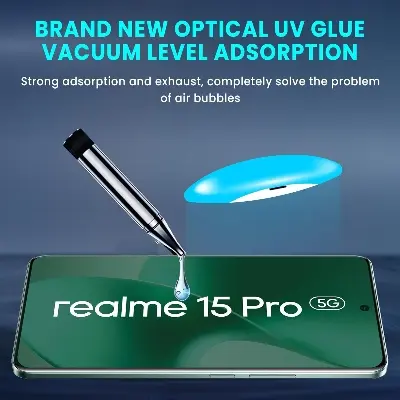 Picture of 3in1 Protector Combo Pack for Realme P3 Ultra 5G (A+ GRADE) UV Glass Screen Protector + Back Protector Film + Camera Glass Protector)