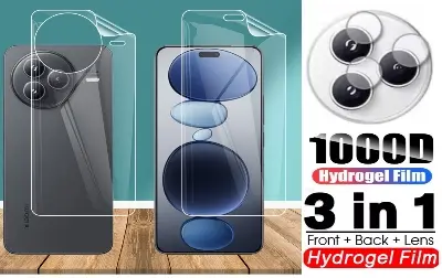 Picture of 3in1 Protector Combo Pack for Xiaomi Civi 5 Pro (Front Hydrogel Screen Protector Poly+Back Hydrogel Poly Protector+Camera Lens Protector)