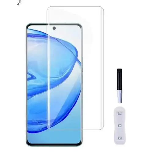 Picture of Tecno Spark Slim (A+ GRADE) Premium UV Tempered Glass Screen Protector Curved with Liquid Glue and UV Light -Transparent Clear