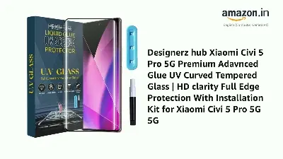 Picture of Xiaomi Civi 5 Pro (A+ GRADE) Premium UV Tempered Glass Screen Protector Curved with Liquid Glue and UV Light -Transparent Clear