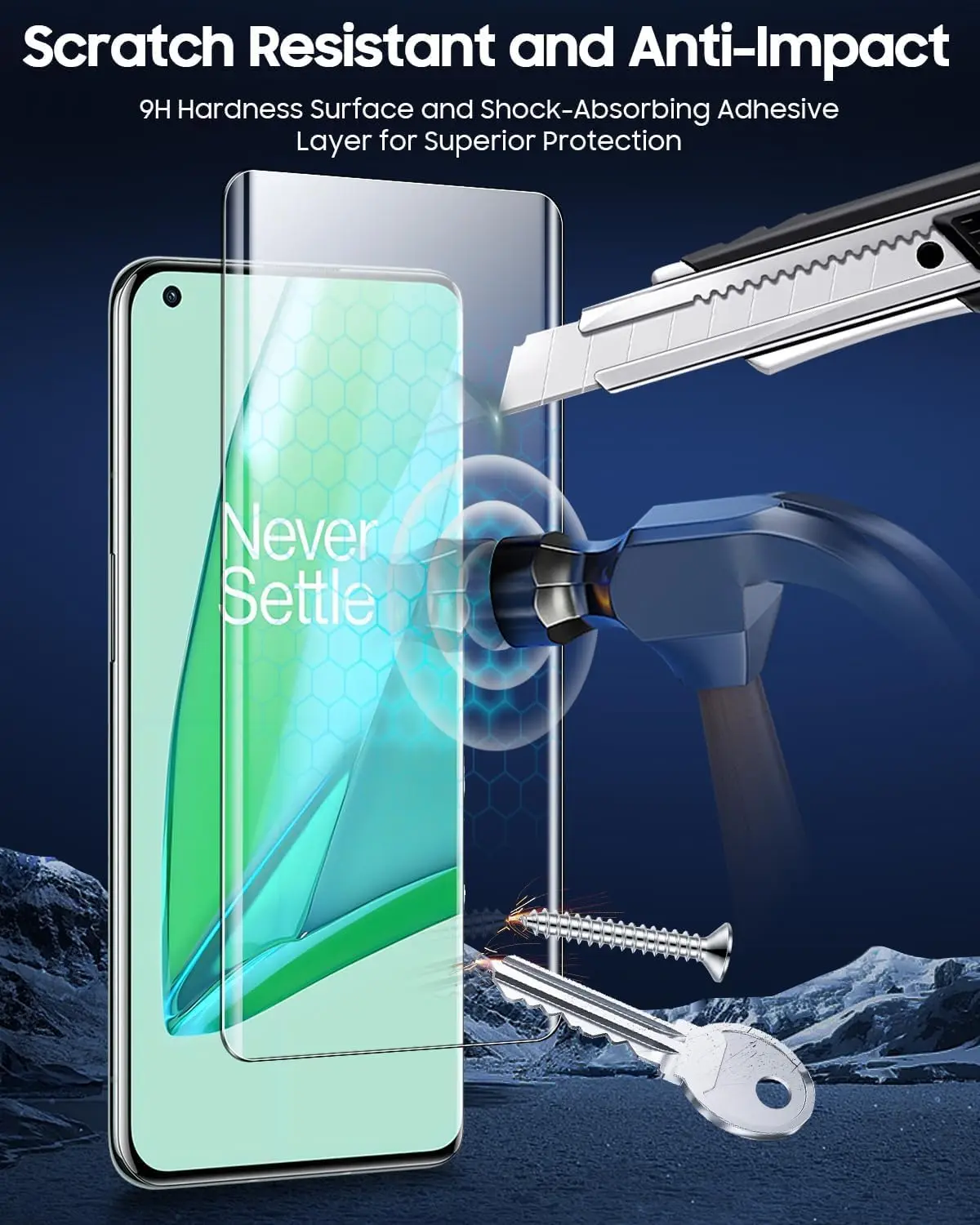 Picture of Tecno Pova Slim (A+ GRADE) Premium UV Tempered Glass Screen Protector Curved with Liquid Glue and UV Light -Transparent Clear